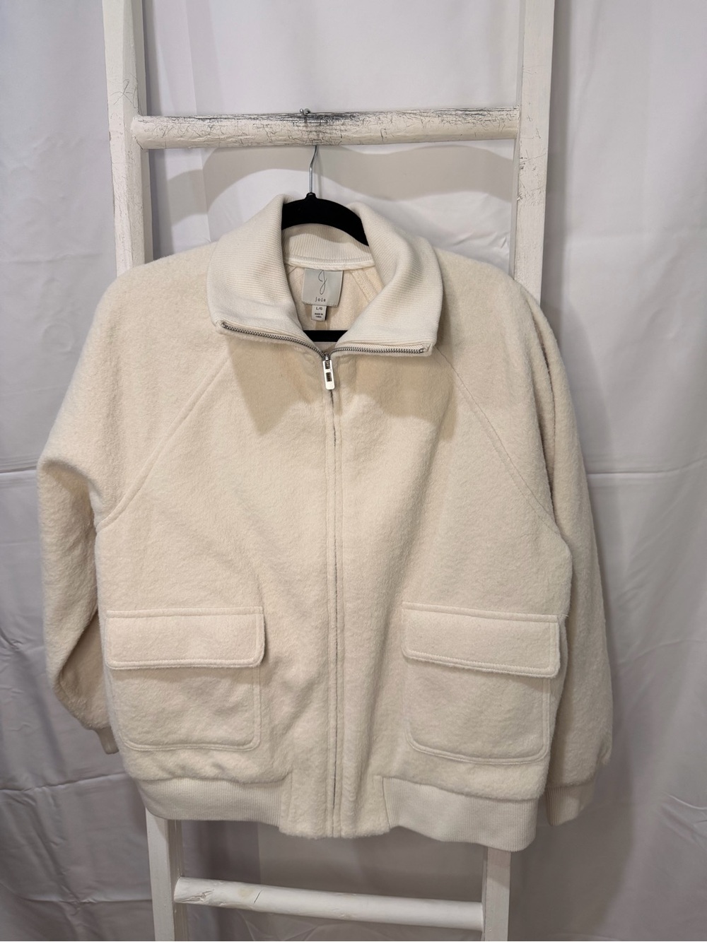 Joie Cream Bomber Jacket with Flap Pockets - Picture 5 of 5